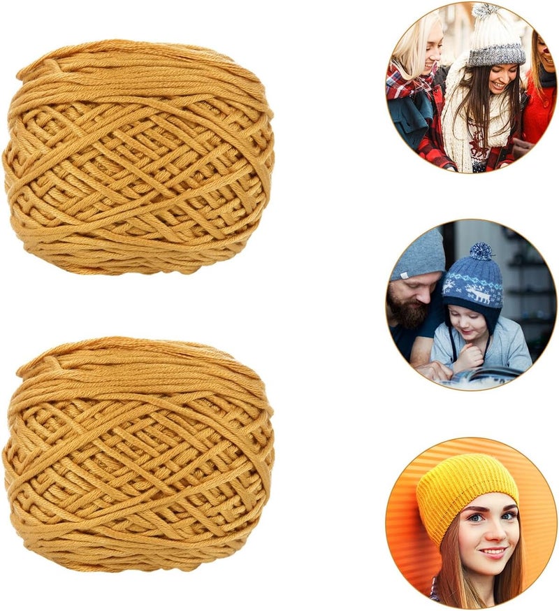 WOONEKY 2pcs Strand Solid Color Milk Cotton Yarn Soft Warm Knitting Wool for DIY Crafts Lightweight Colored Wool for Crochet Scarf Hat and Handmade Projects - Image 2