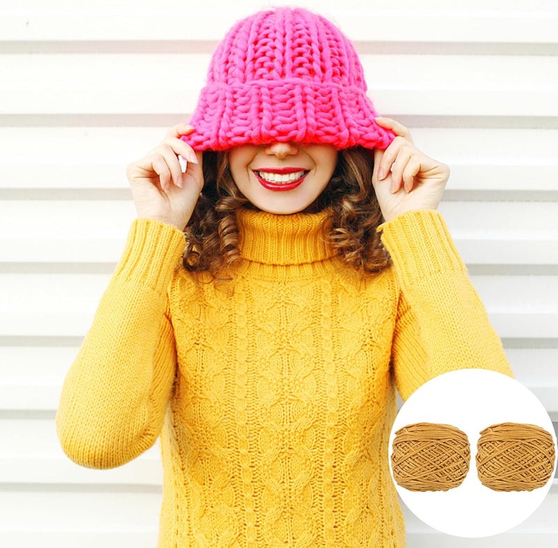WOONEKY 2pcs Strand Solid Color Milk Cotton Yarn Soft Warm Knitting Wool for DIY Crafts Lightweight Colored Wool for Crochet Scarf Hat and Handmade Projects - Image 3