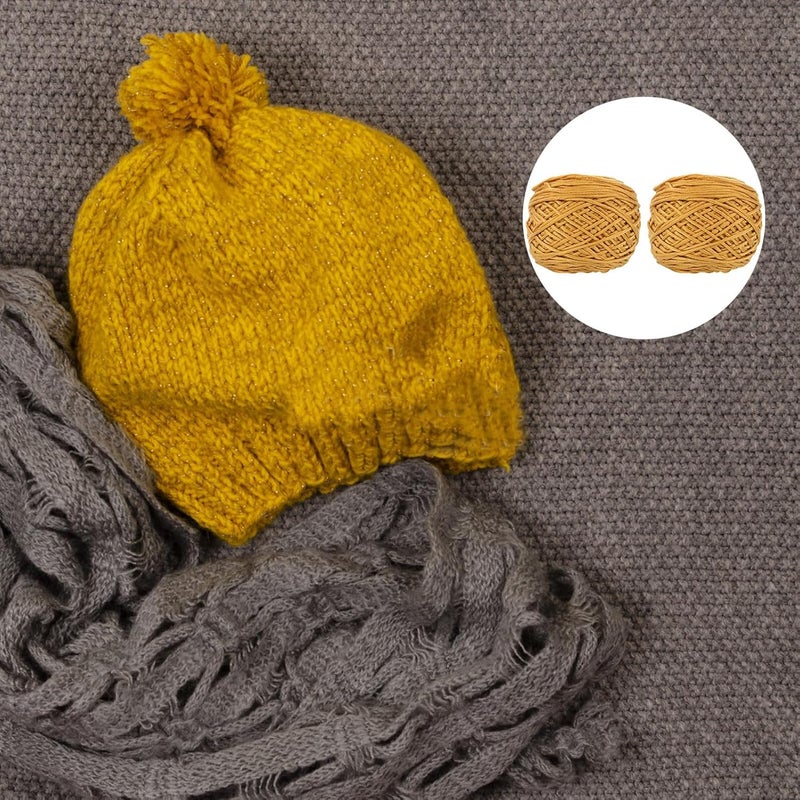 WOONEKY 2pcs Strand Solid Color Milk Cotton Yarn Soft Warm Knitting Wool for DIY Crafts Lightweight Colored Wool for Crochet Scarf Hat and Handmade Projects - Image 4