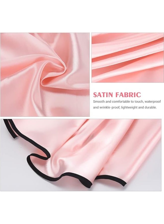 Satin Makeup Cape, Pink Beauty Salon Shorty Smock for Clients, Lightweight Salon Haircut Shawl Cape, Silky Hairdressing Makeup Shawl Cloth Tool for Makeup Artist Beautician Hairdresser - Image 2