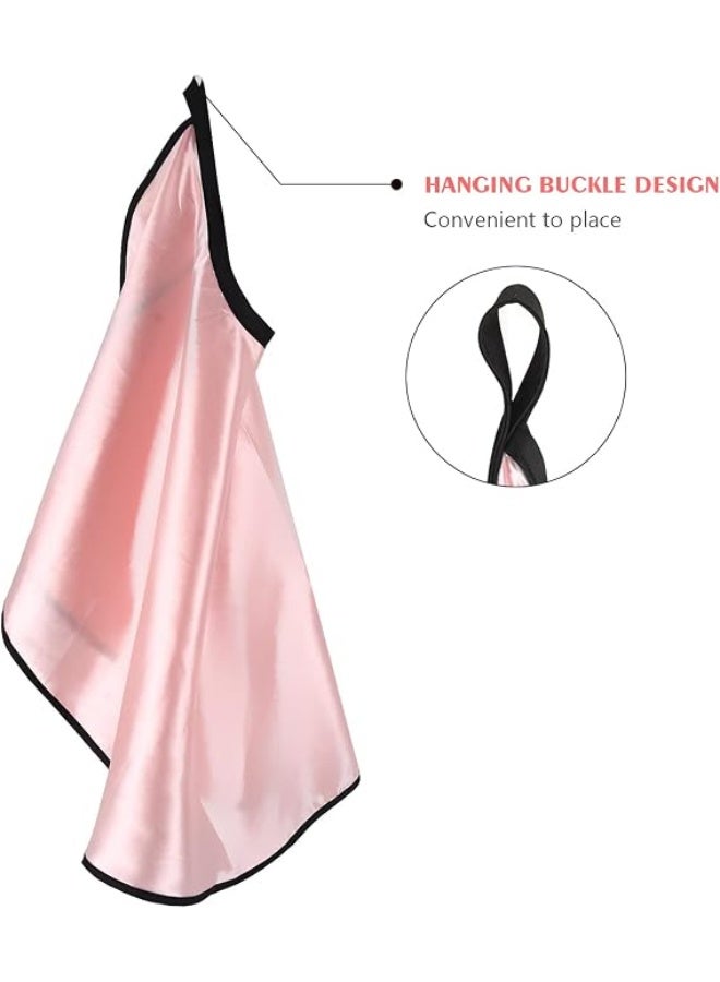 Satin Makeup Cape, Pink Beauty Salon Shorty Smock for Clients, Lightweight Salon Haircut Shawl Cape, Silky Hairdressing Makeup Shawl Cloth Tool for Makeup Artist Beautician Hairdresser - Image 3