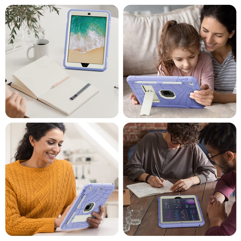 SIBEITU حالات SIBEITU لجهاز iPad الجيل السادس للأطفال | حالة iPad الجيل الخامس 9.7 بوصة مع حامل قلم | حالة iPad 9.7 مع حامل للأولاد والبنات | حالة iPad قوية ومتينة للجيل السادس/الخامس 2018/2017 باللون الأرجواني - Image 5