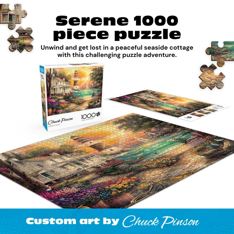Buffalo Games - Chuck Pinson - Cottage by the Sea - 1000 Piece Jigsaw Puzzle For Adults -Challenging Puzzle Perfect for Game Nights - Finished Size is 26.75 x 19.75 - Image 2