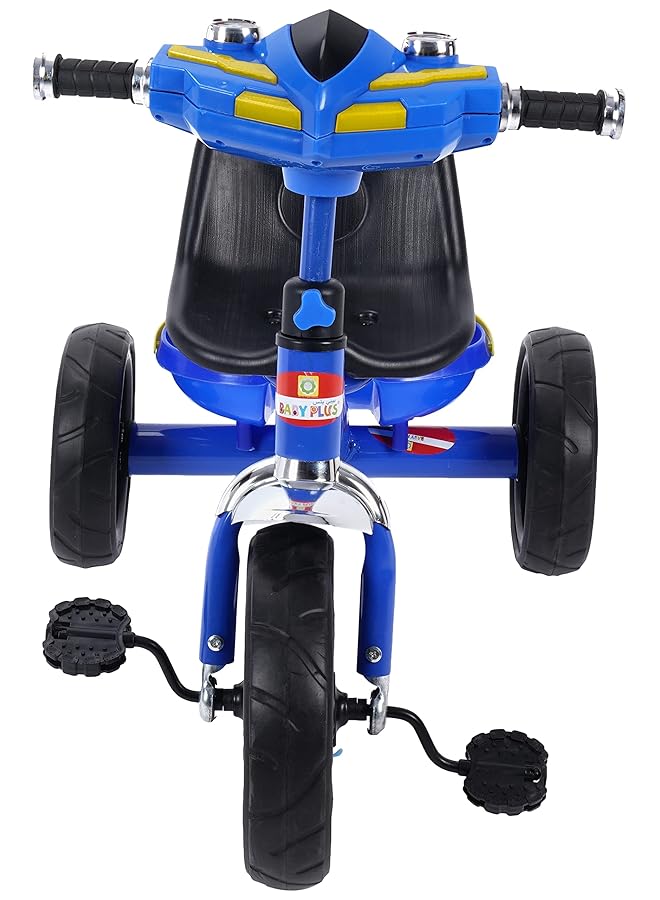 BABY PLUS Infans Kids Tricycle Rider With Adjustable Seat Storage Basket Premium Quiet Wheels Non Slip Handle Blue Bp9496 Blue - Image 3
