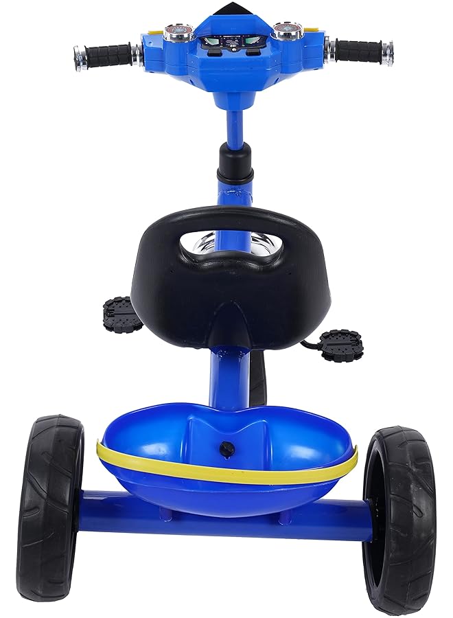 BABY PLUS Infans Kids Tricycle Rider With Adjustable Seat Storage Basket Premium Quiet Wheels Non Slip Handle Blue Bp9496 Blue - Image 5
