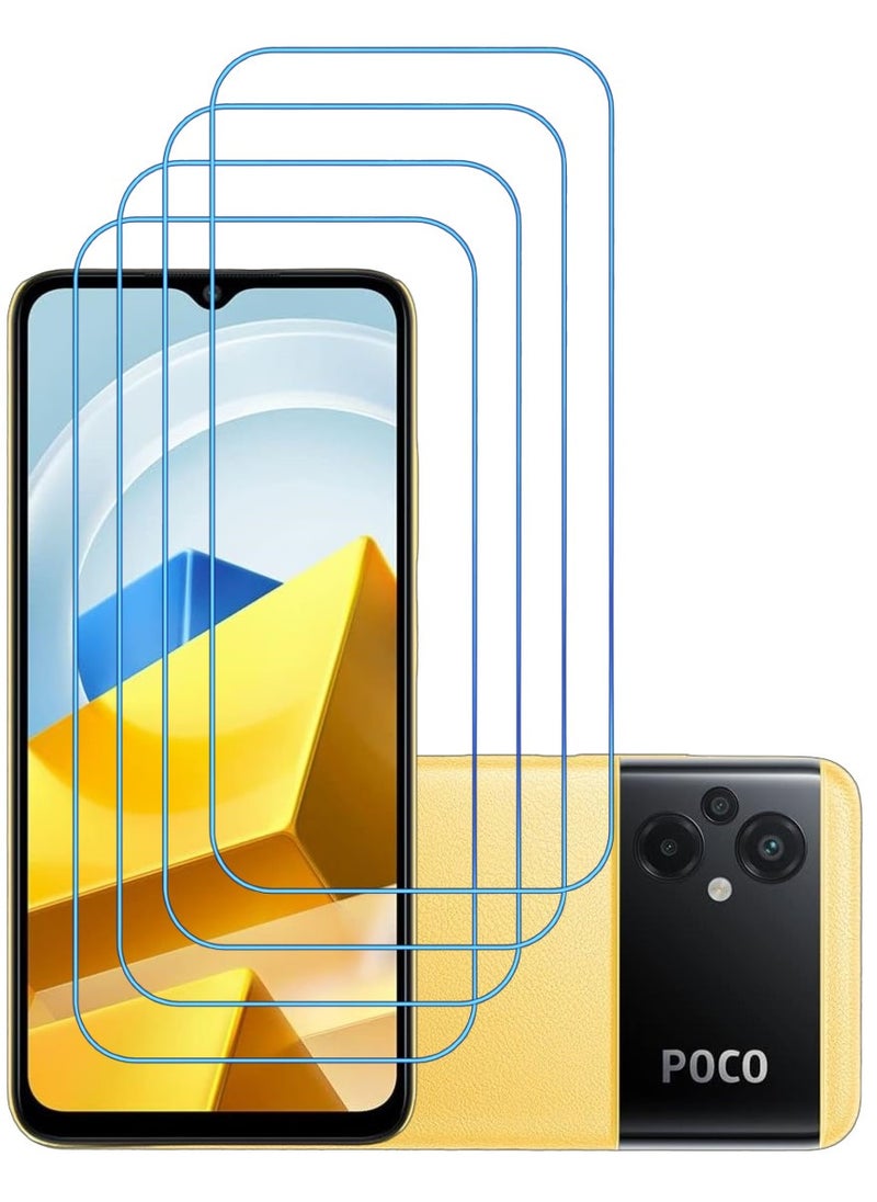 ACLIX 4 Pieces Antistatic ESD Dustproof Premium Quality High Definition Clear Tempered Glass Screen Protector Designed For Xiaomi Poco M5 - Image 1
