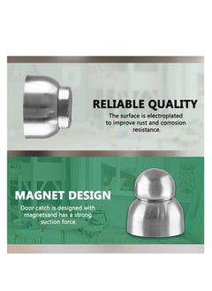 SYOSI Magnetic Door Stop, Silver Stainless Steel Magnetic Door Stopper, Magnetic Door Stopper with Adhesive Tape, Heavy Duty Door Holder Door Catch Hold Your Door Open (2 Pcs)  - Image 3