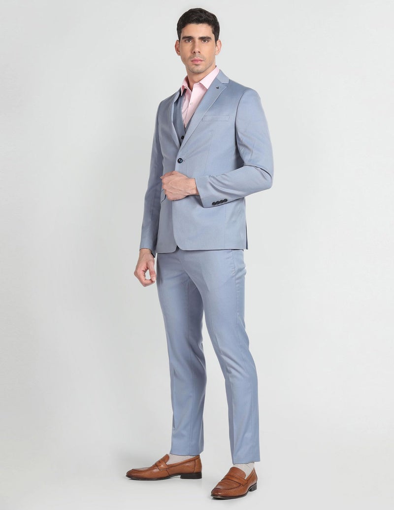 Arrow Tailored Regular Fit Three Piece Suit Grey Blue - Image 5