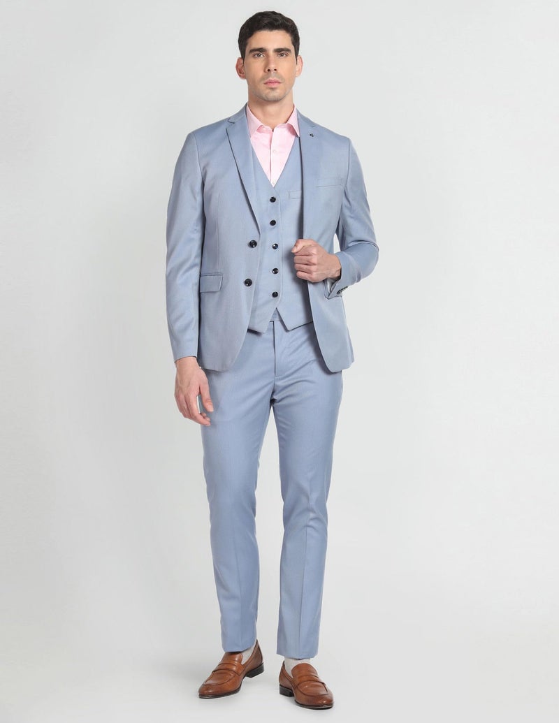 Arrow Tailored Regular Fit Three Piece Suit Grey Blue - Image 4