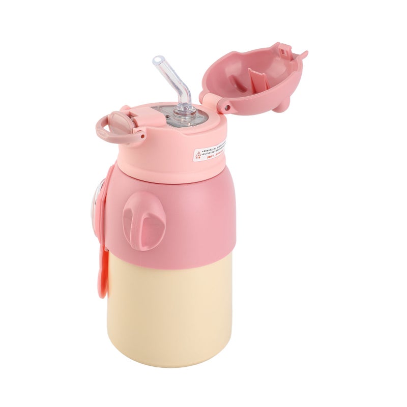 Kids Insulated Water Bottle Cartoon Cute Stainless Steel Water Flask With Straw and Strap for Toddlers Girls 500ml - Image 3