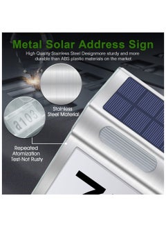 Beauenty Solar Powered Stainless Steel House Numbers Waterproof LED Address Plaque with 3 Color Modes Modern Lighting for Outdoor Use  - Image 2