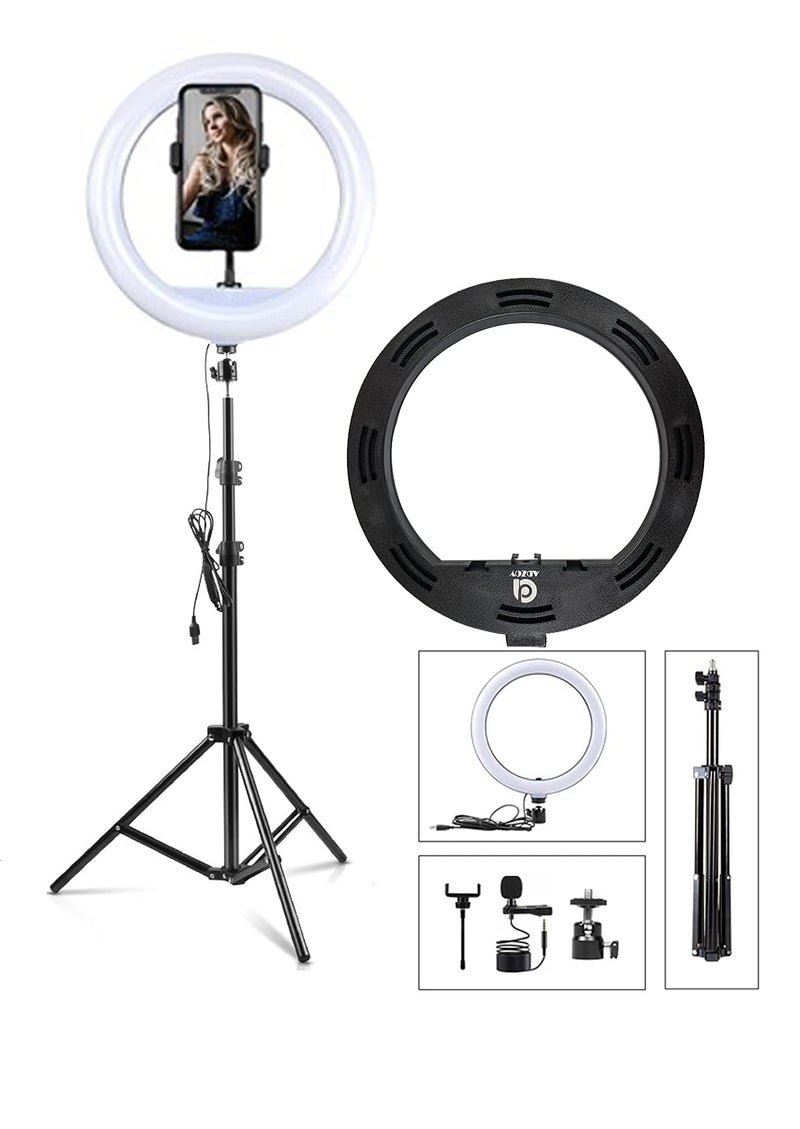 ADZOY Premium Professional LED Ring Light 12" (30cm- USB Wired) with 6.9 (210 CM) Feet Tripod and Lapel Collar Mic for Reels Shorts TIK-Tok Calligraphy Photography Videography - Image 2