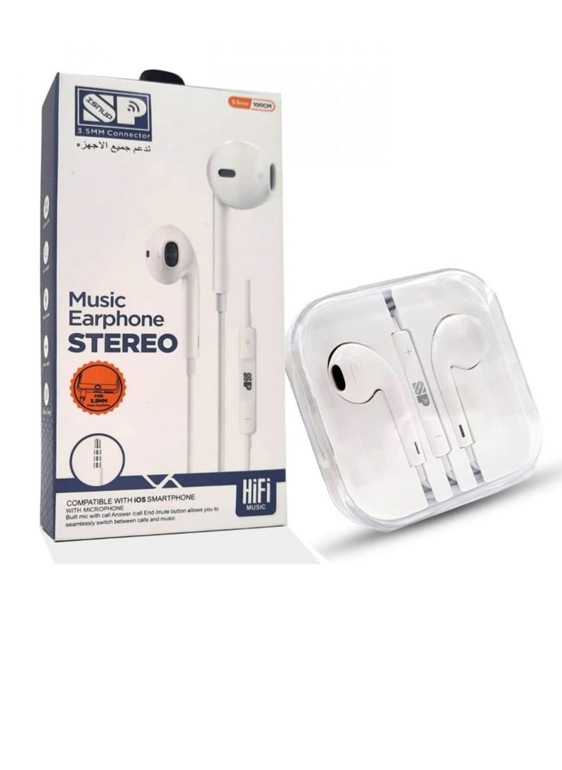 SP - In-Ear Wired Earphones With Mic For iPhone White - Image 1
