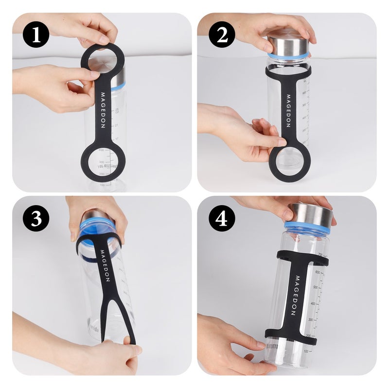 MAGEDON (2 pack) Water Bottle Carrier Grip,Water Handle Grip,Cup Strap, soft band holder strap makes any bottle handheld. For Running Bike, gym or jogging - Image 3