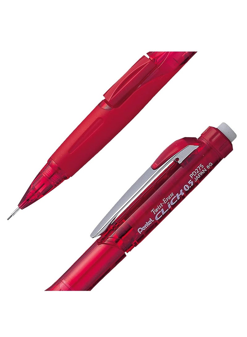 Pentel 2-Piece Mechanical Pencil 0.5mm Tip With Two Pack of Leads and Erasers - Image 2
