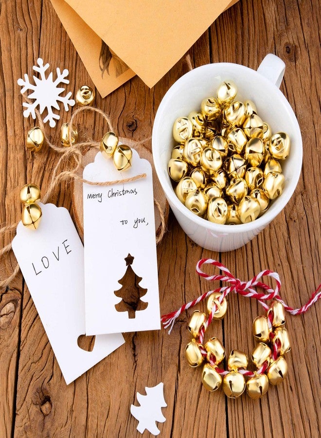 Zhanmai 200 Piece Jingle Bells, 1/2 Inch Craft Bells Bulk, Christmas Bells for Crafts DIY Bells for Wreath, Holiday Home and Christmas Decoration (Gold) - Image 4