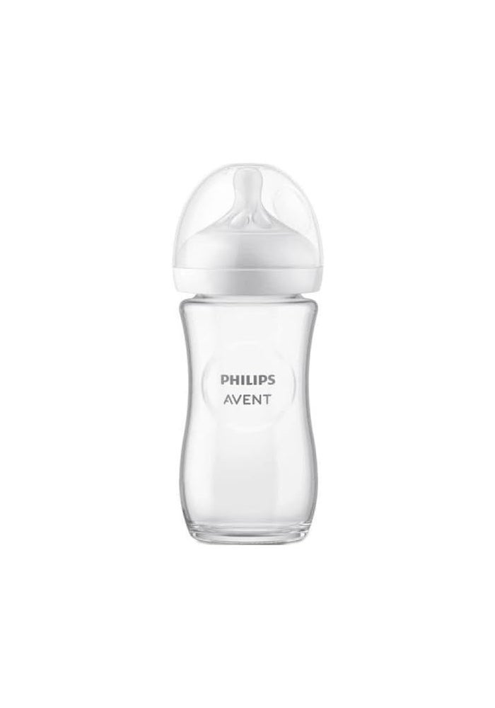 Philips Avent Natural Response Glass Baby Bottle - 240ml, BPA Free for Newborns 1 Month+ - Image 2