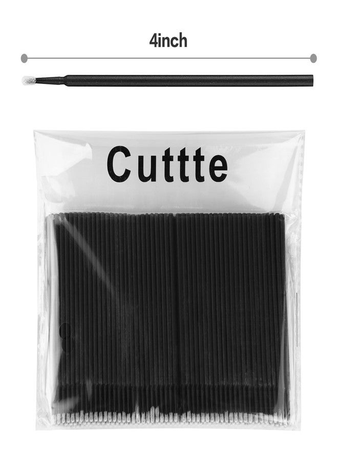 Cuttte 500PCS Disposable Micro Swabs for Eyelash Extension, Micro Applicators Eyelash Swabs for Makeup Application Black (Head Diameter: 2.0mm) - Image 2