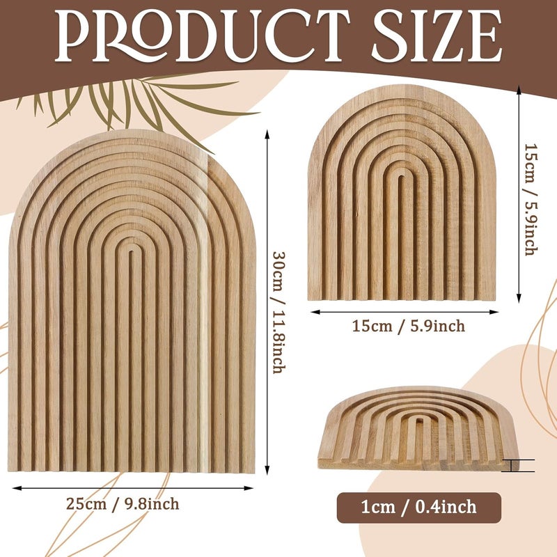 Chunful 2 Pcs Decorative Wood Cutting Board Wooden Board Rainbow Shaped Wood Serving Board Boho Cutting Board Decor Serving Trays for Home Kitchen Decoration (Acacia, Wood Color) - Image 2