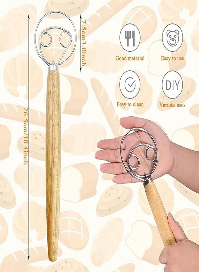 ONTRIP 13 Inch, Egg Beater,Wooden Handle, Mixer 304 Stainless Steel Wire for Bread Cake Making - Image 2