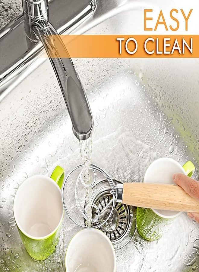 ONTRIP 13 Inch, Egg Beater,Wooden Handle, Mixer 304 Stainless Steel Wire for Bread Cake Making - Image 5