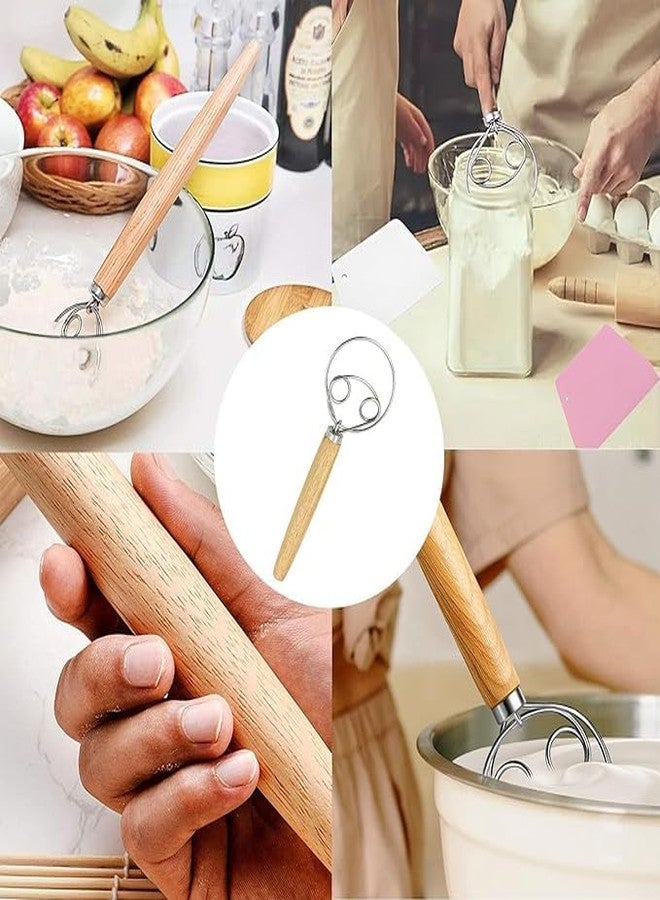 ONTRIP 13 Inch, Egg Beater,Wooden Handle, Mixer 304 Stainless Steel Wire for Bread Cake Making - Image 4