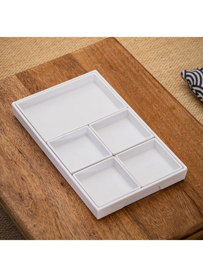 GuRiver Multi-Functional White Portioning Tray - Perfect For Tea, Snacks And Dried Fruits, Enhancing Your Leisure Time, Used For Portioning Bowls And Platters At Events And Parties, Movable Fries And Sauces, Fruits, Vegetables, Candies And Snacks - Image 1