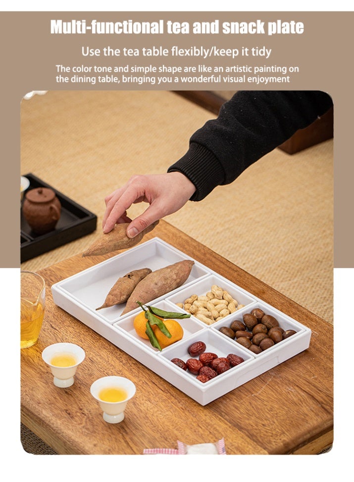 GuRiver Multi-Functional White Portioning Tray - Perfect For Tea, Snacks And Dried Fruits, Enhancing Your Leisure Time, Used For Portioning Bowls And Platters At Events And Parties, Movable Fries And Sauces, Fruits, Vegetables, Candies And Snacks - Image 3