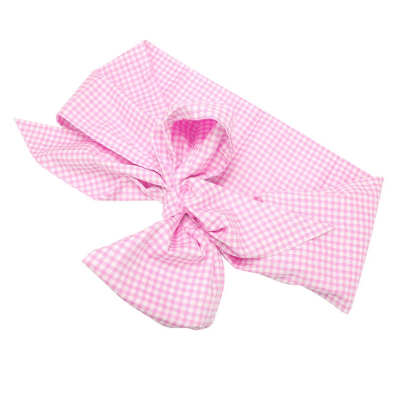 Newborn Swaddle Wrap 100% Natural Cotton Soft - Big Bowknot Plaid Design Infant Blanket for Newborn Photo Shoot Maternity Photo Prop - Image 2