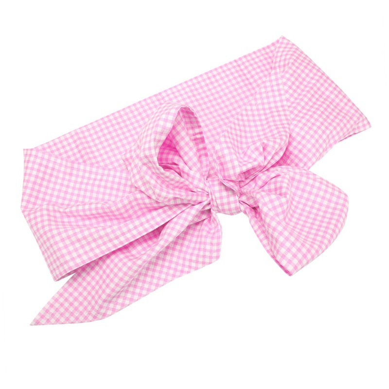Newborn Swaddle Wrap 100% Natural Cotton Soft - Big Bowknot Plaid Design Infant Blanket for Newborn Photo Shoot Maternity Photo Prop - Image 3