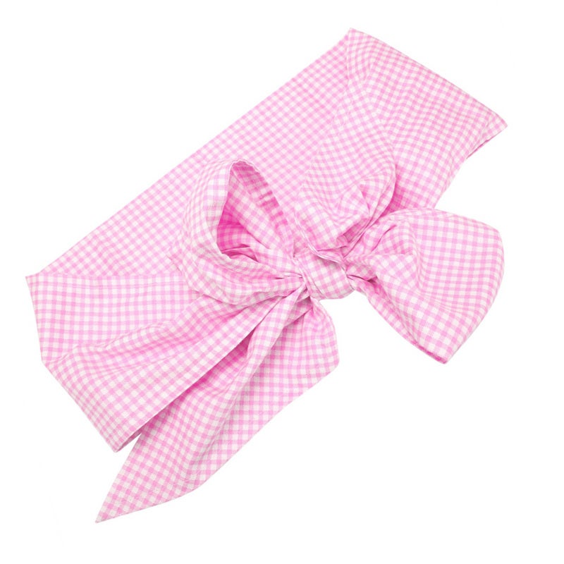 Newborn Swaddle Wrap 100% Natural Cotton Soft - Big Bowknot Plaid Design Infant Blanket for Newborn Photo Shoot Maternity Photo Prop - Image 1