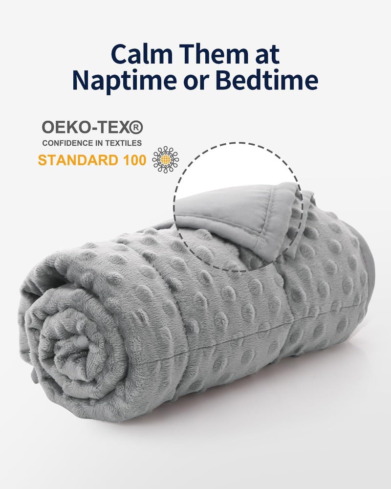 Mr. Sandman Weighted Blanket 3LBS 36 x 48 Inches  Minky Dots Heavy Blanket with Glass Beads  Soft and Cooling for School and Home  Grey - Image 2