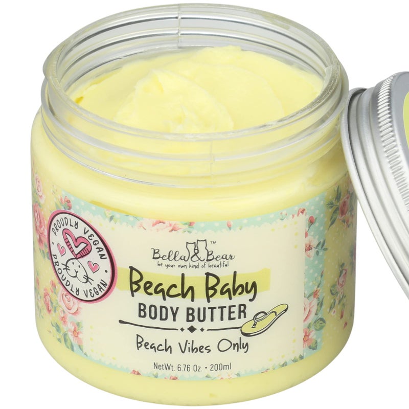 Bella and Bear Beach Baby Body Butter - Moisturizing Shea Cream for Women - Vegan, Cruelty& Oil-Free - Helps Prevents Pregnancy Stretch Marks 6.76-oz - Image 2