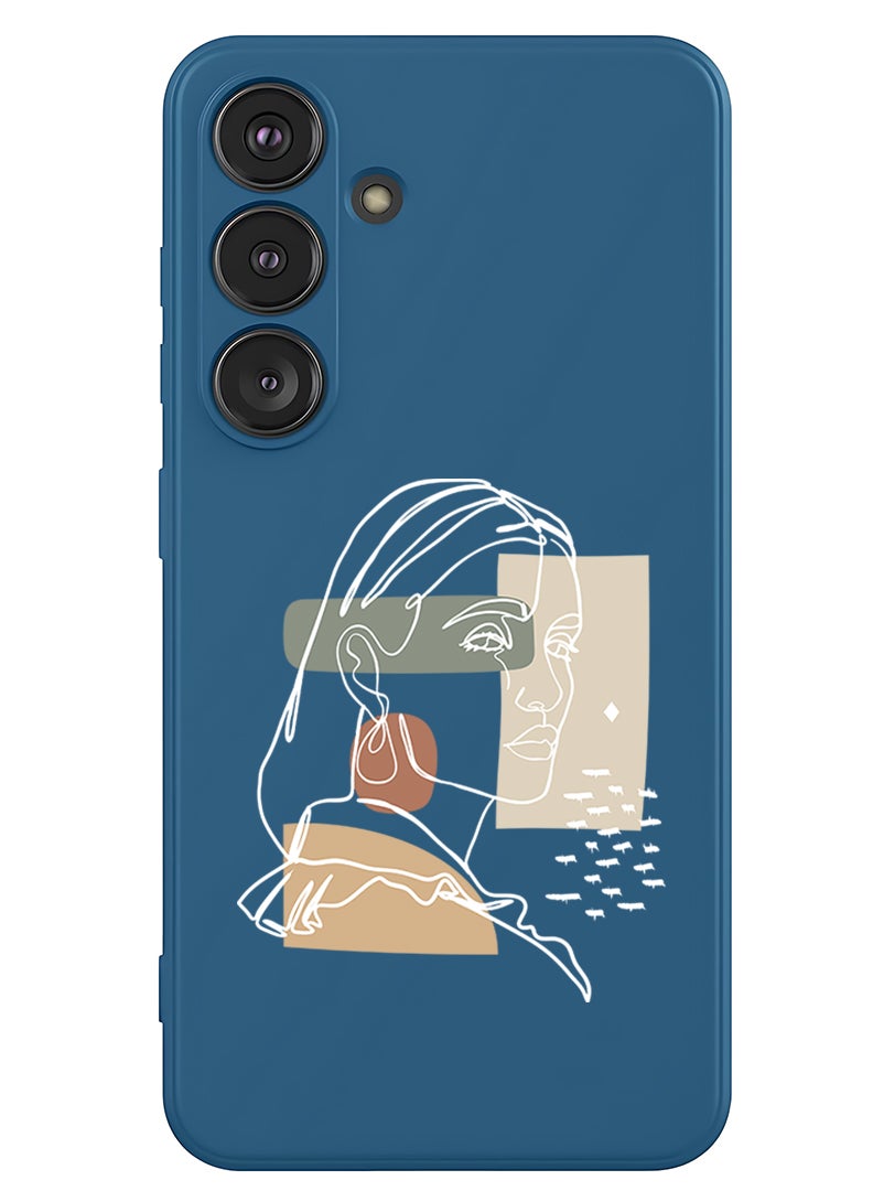 Theodor Protective Slim Fit Case Liquid Silicone Cover with Full Body Protection Anti-Scratch Shockproof Case For Samsung Galaxy S25 (Blue) - Women - White - Image 1