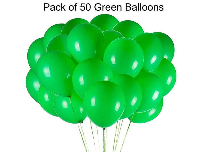 Vail Creations MADE IN INDIA 10inch Metallic Balloons for Birthday Decoration/Anniversary Party Decoration (Green, Pack of 50) - Image 2