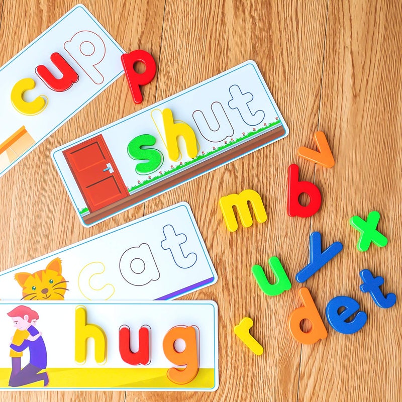spring flower SpringFlower See & Spell Matching Letter Toy,Learning Educational Toy For 3 4 5 6 Years Old Boys And Girls,Preschool Learning Activities,Shape & Color Recognition Game,Cvc Word Builders For Kids,80Pcs - Image 5