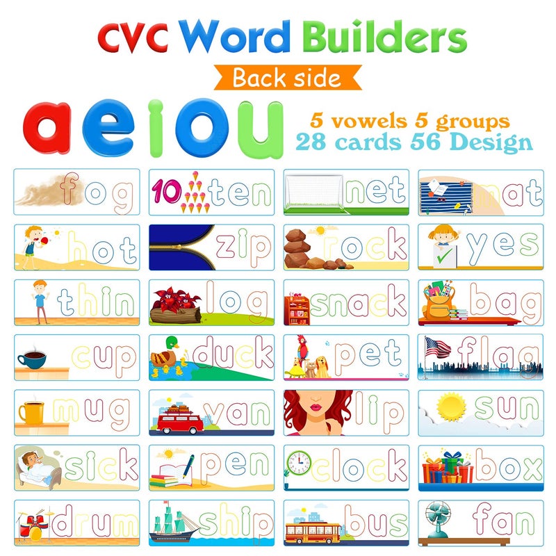 spring flower SpringFlower See & Spell Matching Letter Toy,Learning Educational Toy For 3 4 5 6 Years Old Boys And Girls,Preschool Learning Activities,Shape & Color Recognition Game,Cvc Word Builders For Kids,80Pcs - Image 3