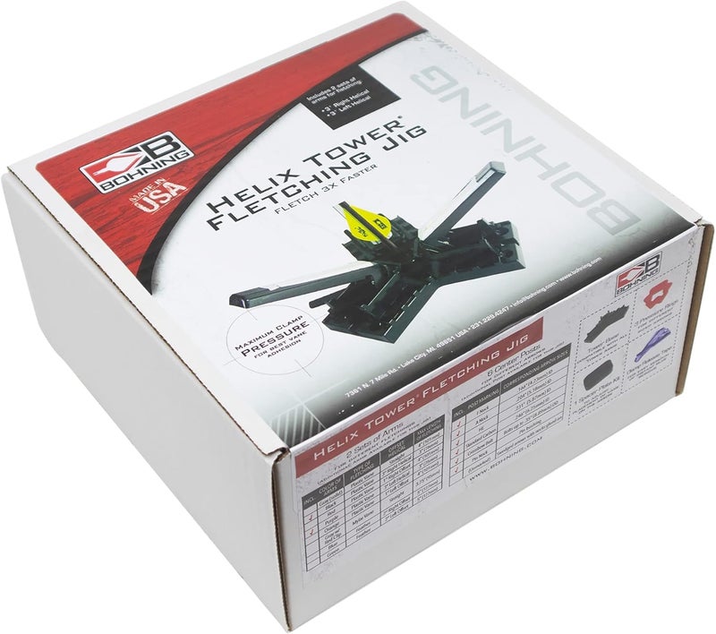 Bohning 12962 Helix Tower Fletching Jig with 2.25" Vanes - Efficient Archery Tool for Fletching 3 Vanes at Once - Image 2