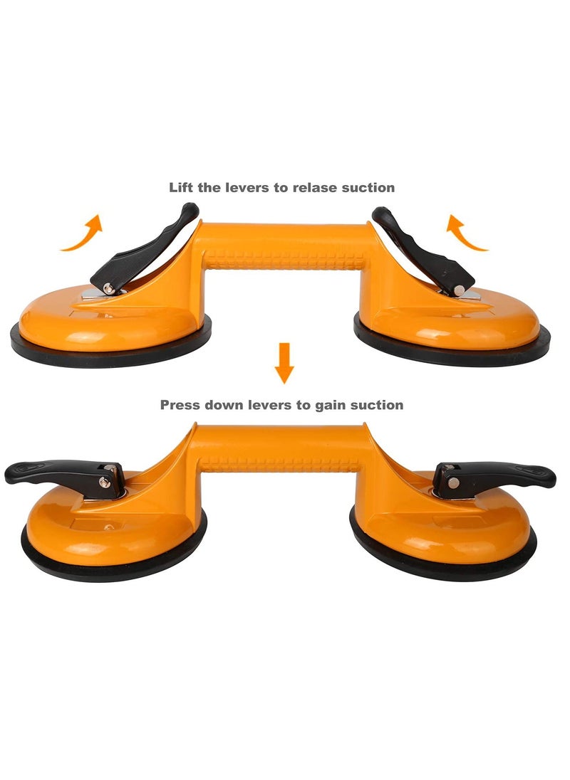 KPS KPS Aluminium Suction Lifter Heavy Duty Aluminum Glass Suction Cup Tile Suction Cup Lifter Moving Glass Pad for Lifting Dent Puller Multicolor 2 pcs  - Image 4