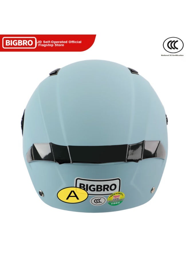 Bigbro 305 Autumn Blue, New National Standard 3c Certified Electric Motorcycle Riding Helmet, Uni, All-season, Sun Protection, For Electric Scooters, Summer Half Helmet - Image 3