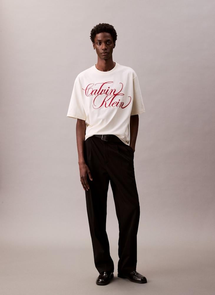 CALVIN KLEIN Graphic Crew Neck T-Shirt - Image 4