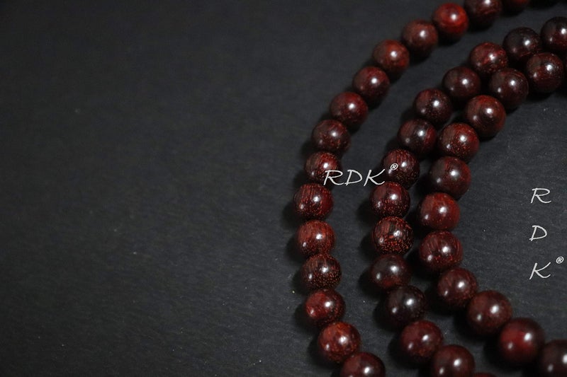 RDK® Handcrafted Original Red Sandalwood Mala Rosary Lal Chandan Jaapmala Wooden Knotted Japa Maala for Meditation Pooja Chanting Wearing Jewelry Prayer Beads - 108 Beads (6 MM) - Image 5