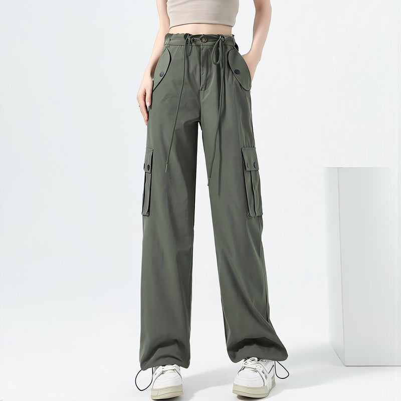 Womens Upgraded Multi-function Cargo Pants Quick Dry Adjustable Waist Hem S - Image 1