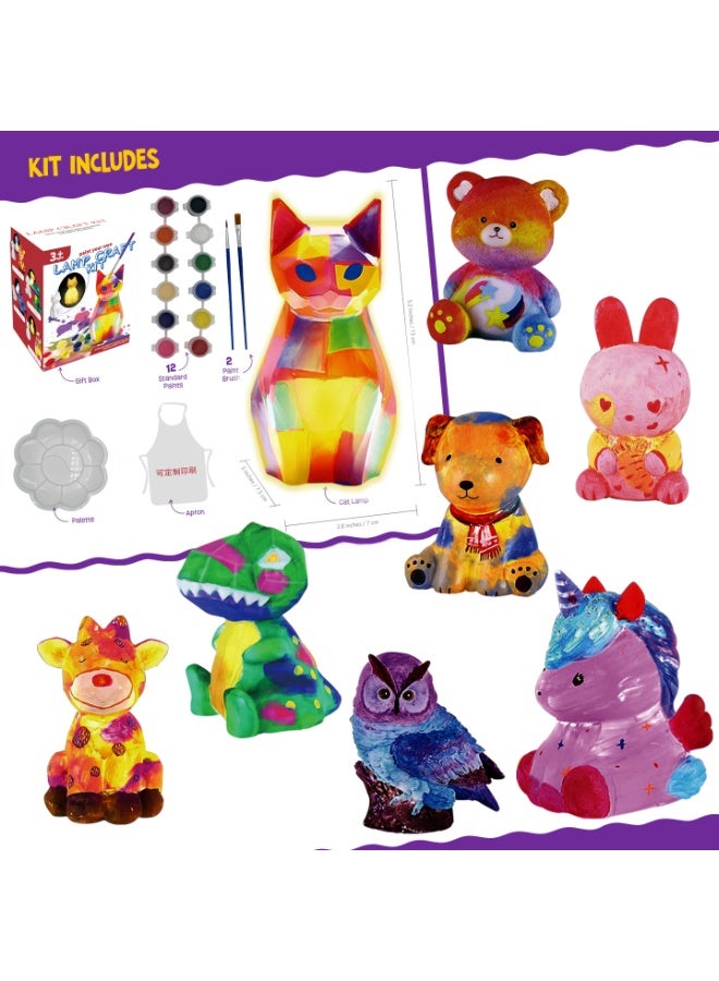 ONE TO FOUR Paint Own Bunny Lamp Kit, Art Supplies Arts & Crafts Kit, Painting kit for Kids 6-12, Arts and Crafts for Kids Ages 8-12, Toys Girls Boy Birthday Gift Ages 6 7 8 9 10 11 12+ - Image 1