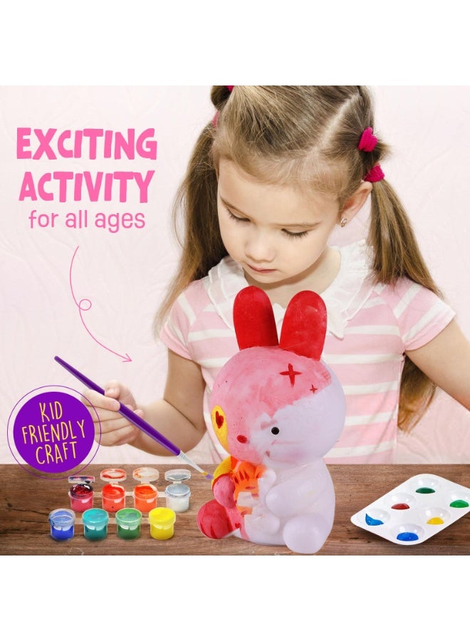 ONE TO FOUR Paint Own Bunny Lamp Kit, Art Supplies Arts & Crafts Kit, Painting kit for Kids 6-12, Arts and Crafts for Kids Ages 8-12, Toys Girls Boy Birthday Gift Ages 6 7 8 9 10 11 12+ - Image 4