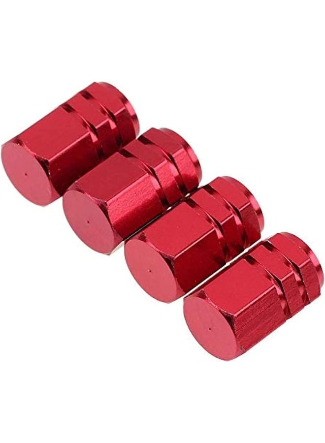 HERIOS Tire Valve Stem Caps, 4 Pcs Anodized Aluminum Tire Valve Cap Set Corrosion Resistant Universal for Cars, SUVs, Bike, Trucks and Motorcycles, Car Wheel & Tire Exterior Accessories (Red) - Image 1