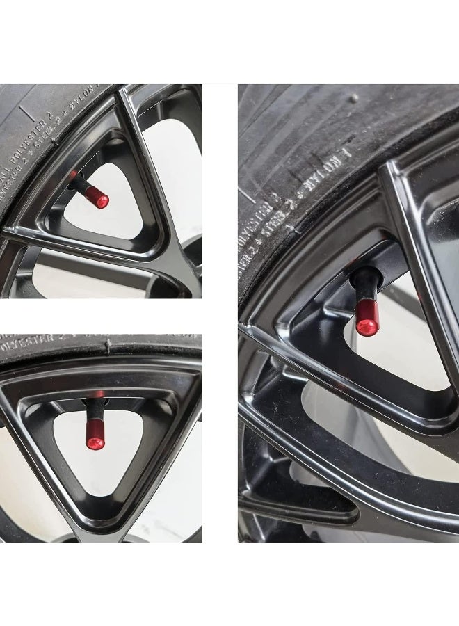 HERIOS Tire Valve Stem Caps, 4 Pcs Anodized Aluminum Tire Valve Cap Set Corrosion Resistant Universal for Cars, SUVs, Bike, Trucks and Motorcycles, Car Wheel & Tire Exterior Accessories (Red) - Image 2