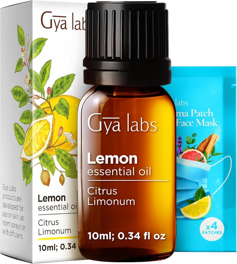 Gya Labs Lemon Essential Oil - 0.34 Fl Oz - for Hair, Skin, Diffuser, Aromatherapy & DIY Candle Making Scent - Image 1
