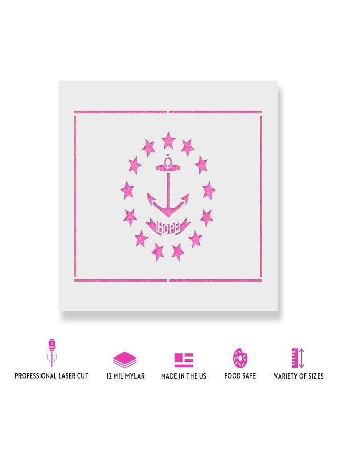 Stencil Revolution Rhode Island State Flag Stencil Template for Walls and Crafts - Reusable Stencils for Painting in Small & Large Sizes - Image 2