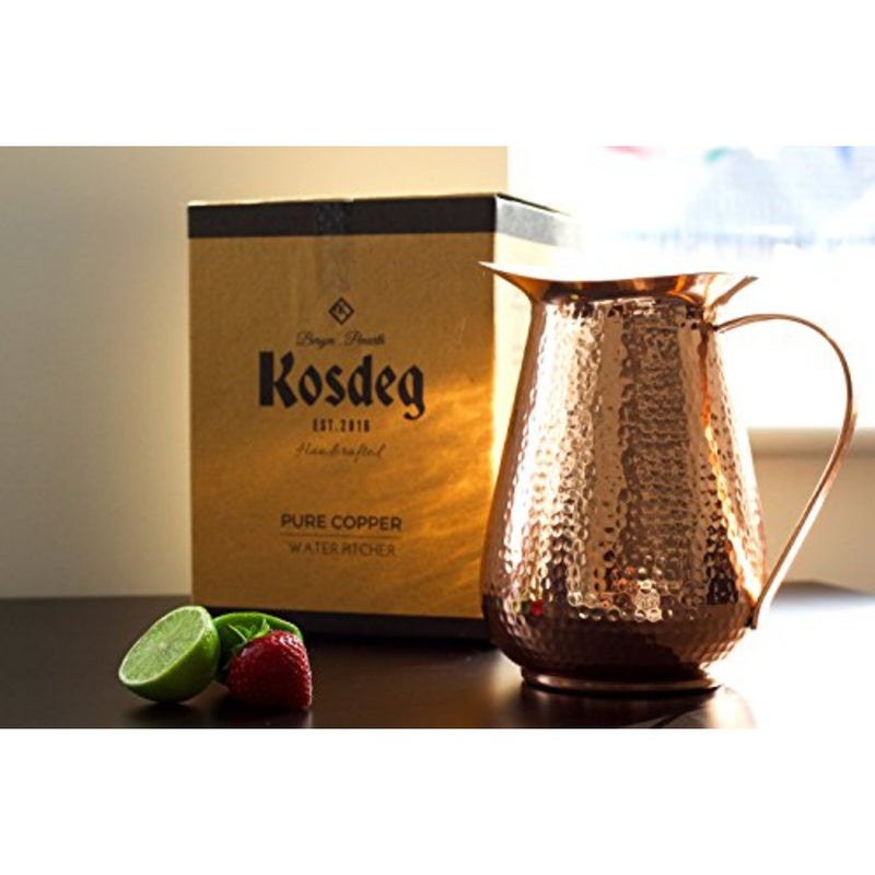 Copper Pitcher Extra Large 68 Oz - Drink More Water, Lower Your Sugar Intake And Enjoy The Health Benefits Immediately - 100% Pure Copper Handmade Hammered Jug, Made From Heavy Gauge Copper - Image 3